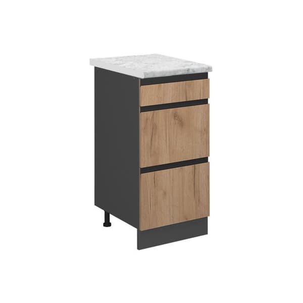 R-Line köksmöbel, 40 cm PT Marmor, Guldstyrka ek, Vicco