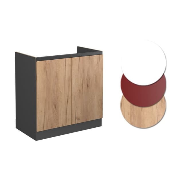 R-Line köksmöbler, 80 cm J-Shape, utan bänkskiva, gyllene ek, Vicco