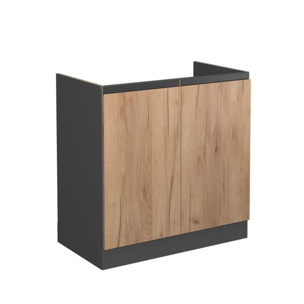 R-Line köksmöbler, 80 cm J-Shape, utan bänkskiva, gyllene ek, Vicco