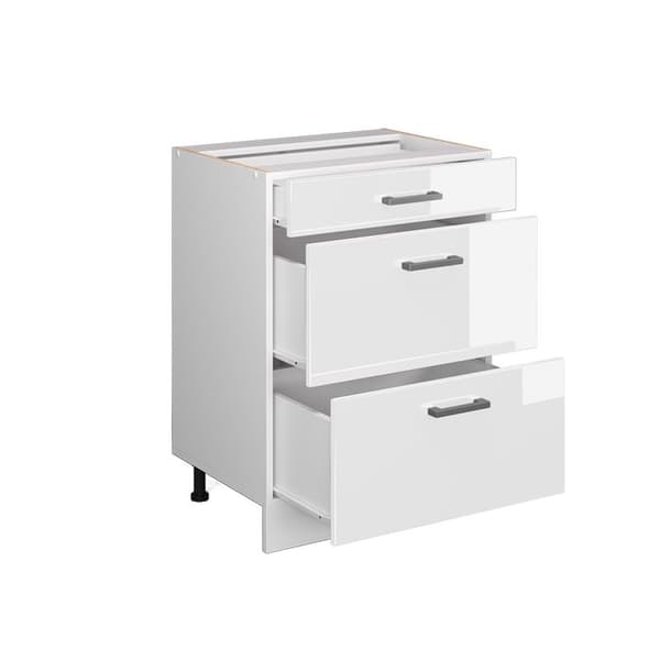 Köksmöbel R-Line, 60cm med lådor, utan PT, Vit hög glans, Vit, Vicco