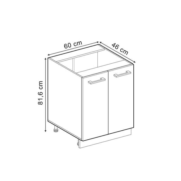 Kökslåga R-Line, 60cm PT Marmor, Bordeaux hög glans, Antracit, Vicco