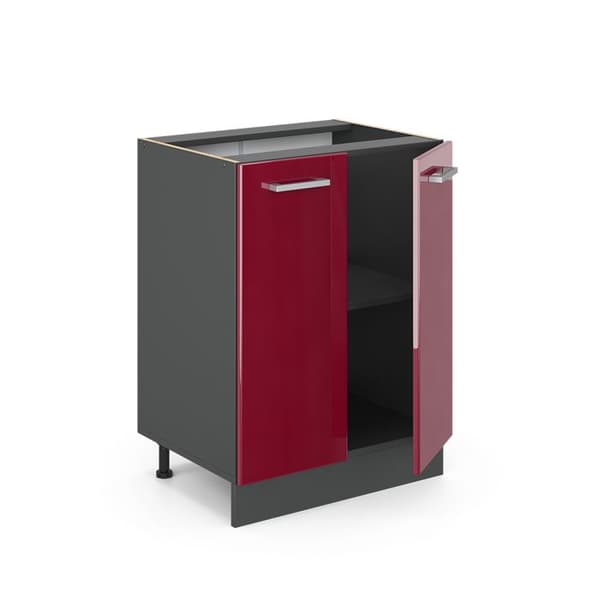 Kökslåga R-Line, 60cm PT Marmor, Bordeaux hög glans, Antracit, Vicco