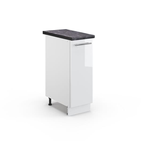 Köksmöbel Fame-Line, 30 cm, PT Antracit, Vit Högglans, Vit, Vicco