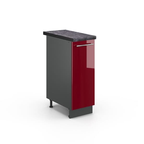 Köksmöbel Fame-Line, 30cm, PT Antracit, Bordeauxröd Hög glans, Antracit, Vicco