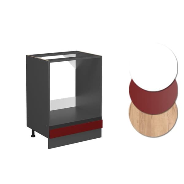 R-Line ugns Möbel, 60 cm PT Marmor, Röd, Anthracit, Vicco