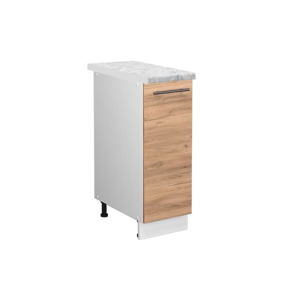Köksmöbel Fame-Line, 30cm, PT Marmor, Guld ek, Vit, Vicco