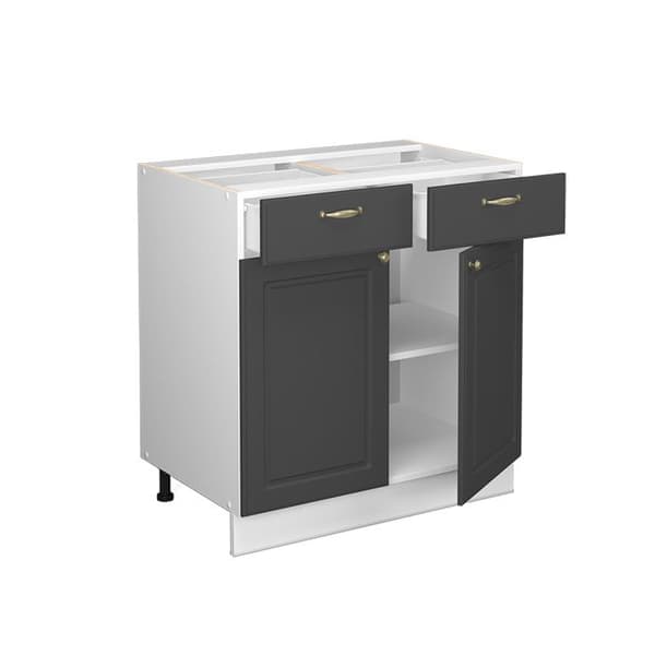 Köksmöbel Fame-Line, 80cm, PT Antracit, Antracit-guld, Vit, Vicco