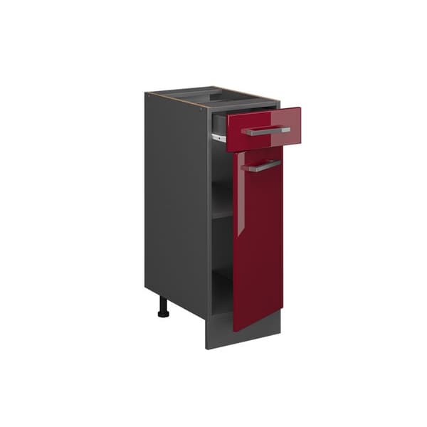 Köksmöbel R-Line, 30 cm utan PT, Vinröd högblank, Antracit, Vicco