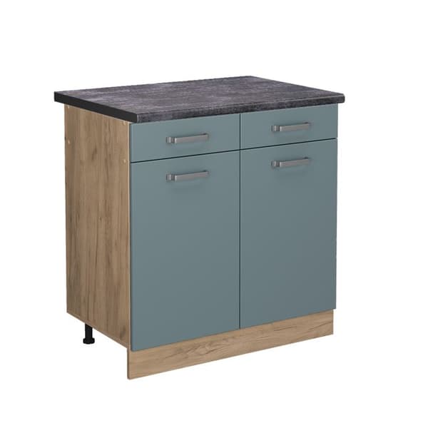 Köksmöbel R-Line, 80 cm, PT Antracit, Blågrå, Guld ek, Vicco