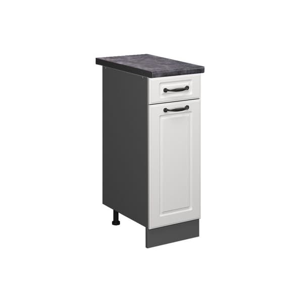 Köksmöbel R-Line, 30cm, PT Antracit, Vit lantstil, Antracit, Vicco