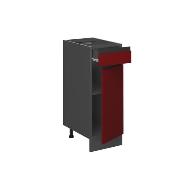 Köksmöbel R-Line, 30 cm J-form, utan PT, Röd, Antracit, Vicco