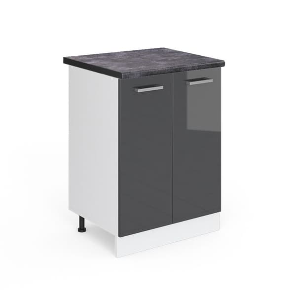 Köksunderskåp R-Line, 60cm, PT Antracit, Antracit Hög glans, Vit, Vicco