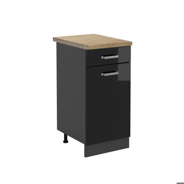 Köksmöbel R-Line, 40cm, PT Ek, Svart högglans, Antracit, Vicco