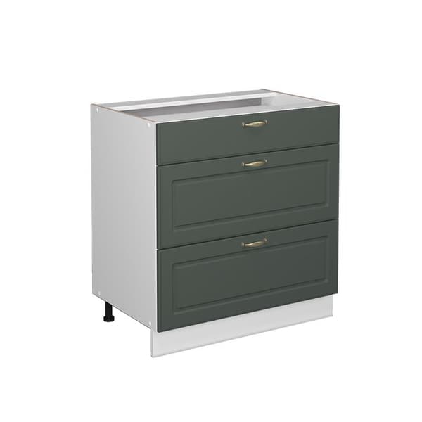 Köksmöbel Fame-Line, 80 cm med 3 lådor, utan PT, Grön Guld Landsbygden, Vit, Vicco