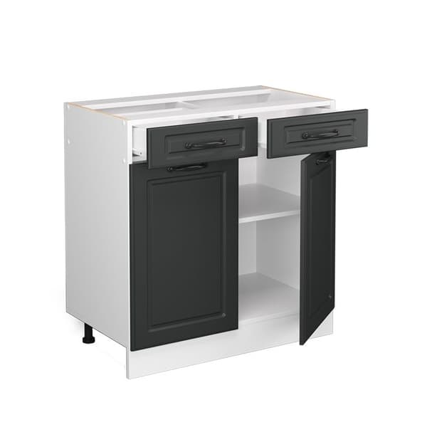 Köksmöbel R-Line, 80 cm, PT Marmor, Antracit landsbygd, Vitt, Vicco