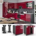 Miniatyrbild 5 av 6: Köksmöbel Fame-Line, 80cm, PT Antracit, Bordeauxröd Hög glans, Antracit, Vicco