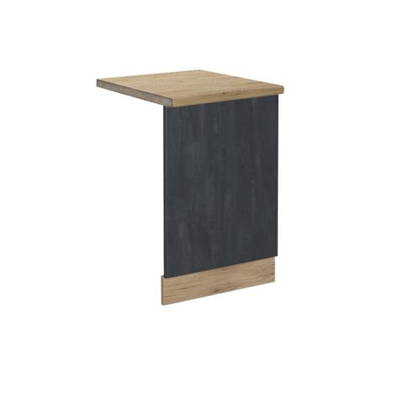 Framsida R-Line, 45 cm PT Ek, Svart betong, Guld ek, Vicco