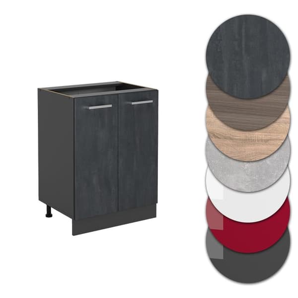Köksskåp R-Line, 60 cm PT Antracit, Svart betong, Antracit, Vicco