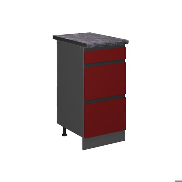 Köksmöbel R-Line, 40cm med lådor, PT Antracit, Röd, Antracit, Vicco