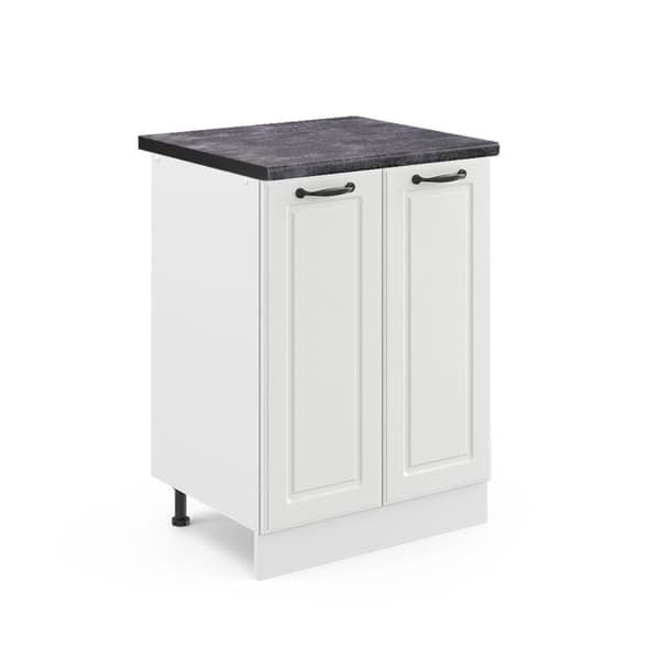Köksunderskåp R-Line, 60cm, PT Antracit, Vit lantstil, Vit, Vicco