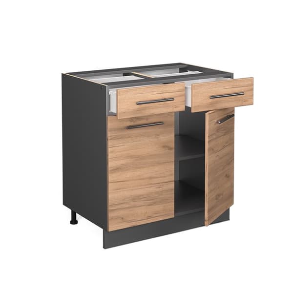 Köksmöbel Fame-Line, 80cm utan PT, Gyllene ek, Anthracite, Vicco
