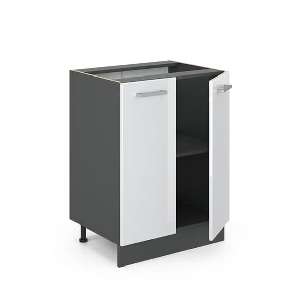 Vicco R-Line köksunderdel, Högblank vit, 60 cm, PA antracit