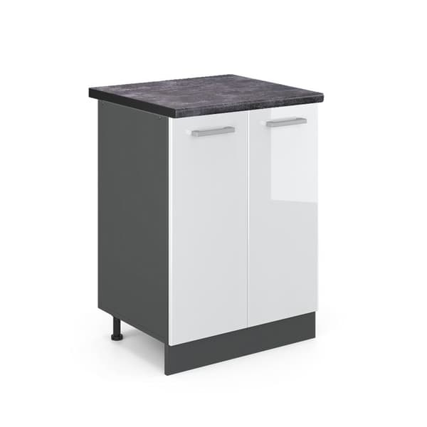 Vicco R-Line köksunderdel, Högblank vit, 60 cm, PA antracit