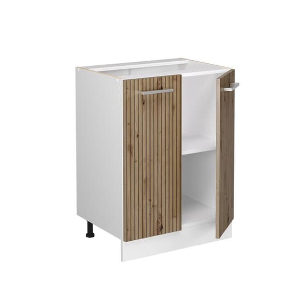 Köksmöbel R-Line, 60 cm, PT Marmor, Ek Artisan, Vit, Vicco