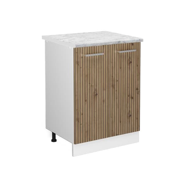 Köksmöbel R-Line, 60 cm, PT Marmor, Ek Artisan, Vit, Vicco