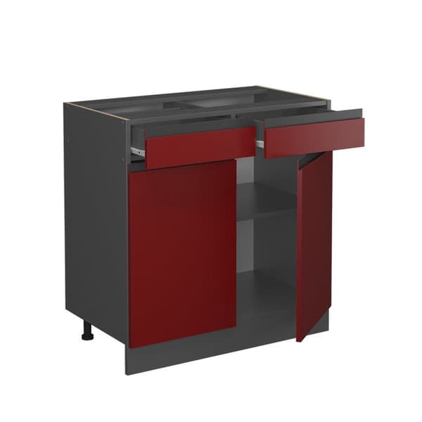 Köksmöbel R-Line, 80cm, PT Ek, Röd, Antracit, Vicco