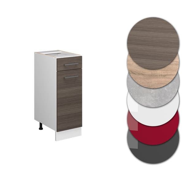 Köksmöbel R-Line, 30cm, PT Ek, Grå ädel, Vit, Vicco