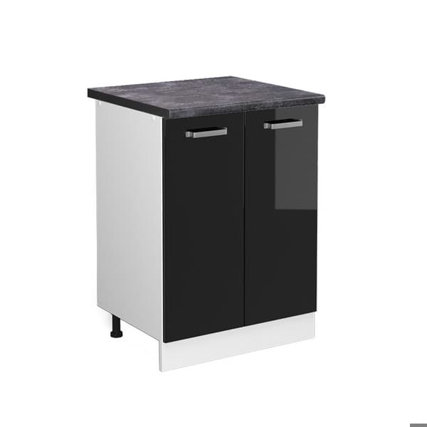 Köksbänk R-Line, 60cm, PT Antracit, Svart Högglans, Vit, Vicco