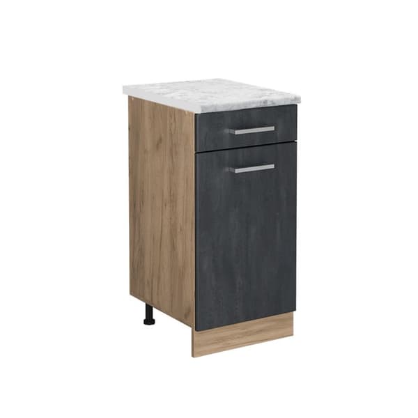 Vicco R-Line köksskåp, Svart betong, 40 cm PA Marmor