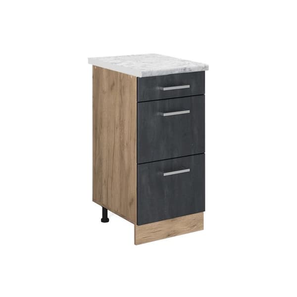 Vicco R-Line köksskåp, Svart betong, 40 cm PA Marmor