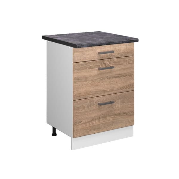 Köksmöbel R-Line, 60cm med lådor, PT Antracit, Sonoma, Vit, Vicco