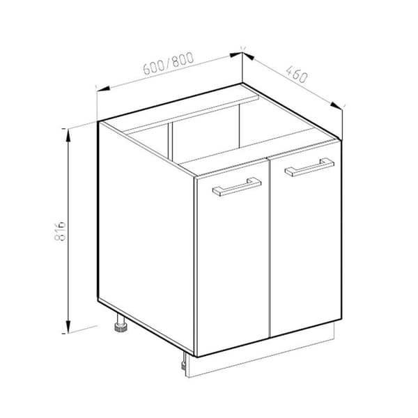 Köksöverskåp R-Line, 60 cm J-form, utan PT, Guld ek, Antracit, Vicco