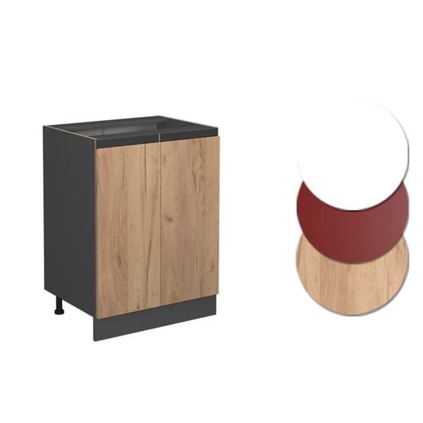 Köksöverskåp R-Line, 60 cm J-form, utan PT, Guld ek, Antracit, Vicco