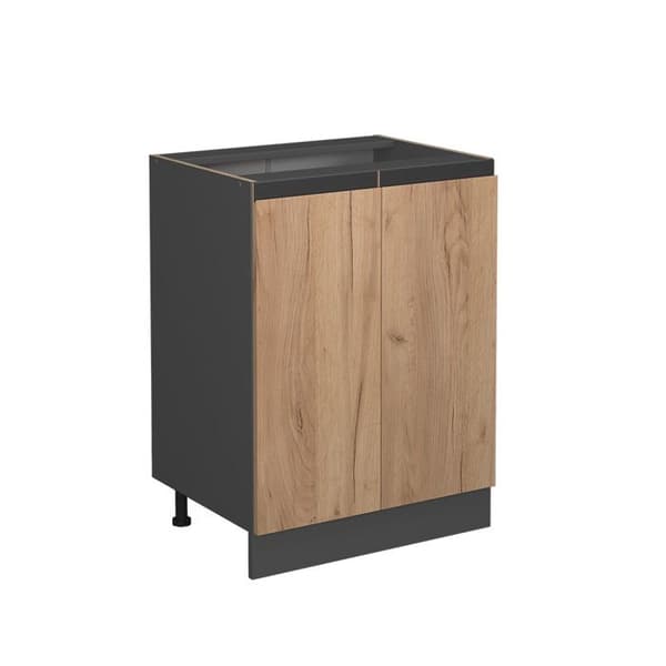 Köksöverskåp R-Line, 60 cm J-form, utan PT, Guld ek, Antracit, Vicco