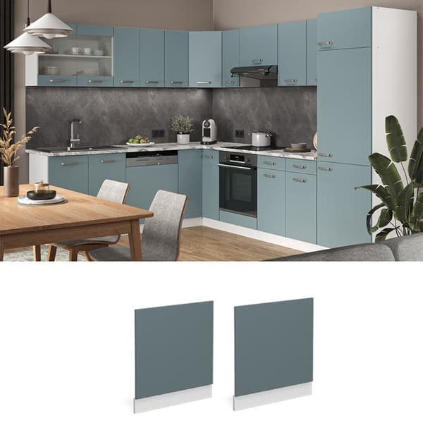 Façade R-Line, 60 cm, PT Marmor, Blå-grå, Vit, Vicco