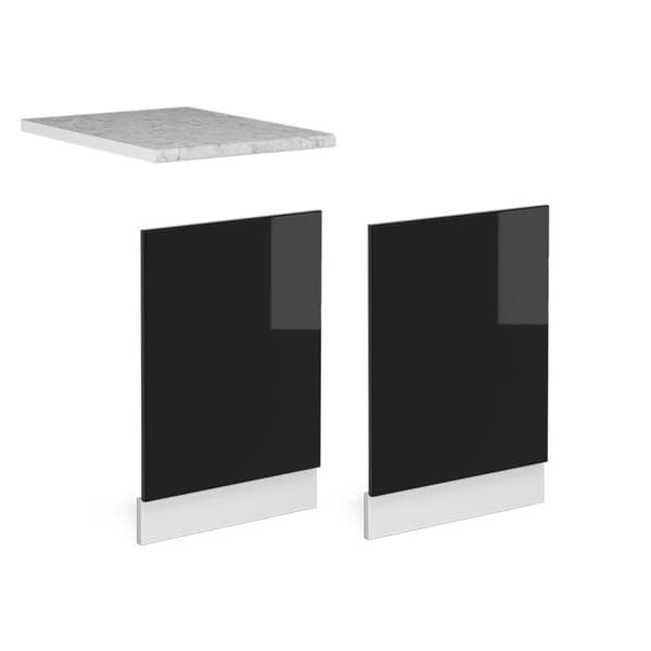Façade R-Line, 45 cm, PT Ek, Svart Hög glans, Vit, Vicco