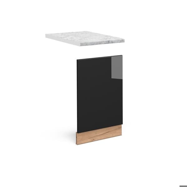 Fasad Berömmelse-Linje, 45cm, PT Marmor, Glänsande svart ek, Gyllene kraft-ek, Vicco