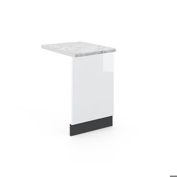 Fasadsberömmelse-Linje, 45cm, PT Marmor, Vit högglans, Antracit, Vicco