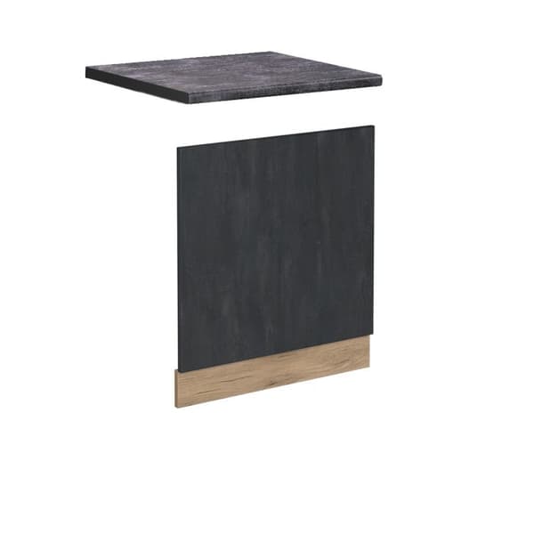 Façade R-Line, 60cm PT Antracit, Svart betong, Gyldent eik, Vicco