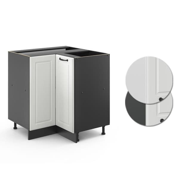 Hörnsoffa R-Line, 75.6cm, PT Antracite, Vit landsby, Antracite, Vicco