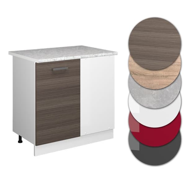 Hörnmöbel R-Line, 86cm, PT Marmor, Ädelgrå, Vit, Vicco
