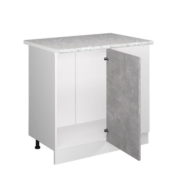 Hörnmöbel R-Line, 86cm, PT Marmor, Betong, Vit, Vicco