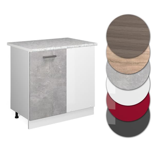 Hörnmöbel R-Line, 86cm, PT Marmor, Betong, Vit, Vicco