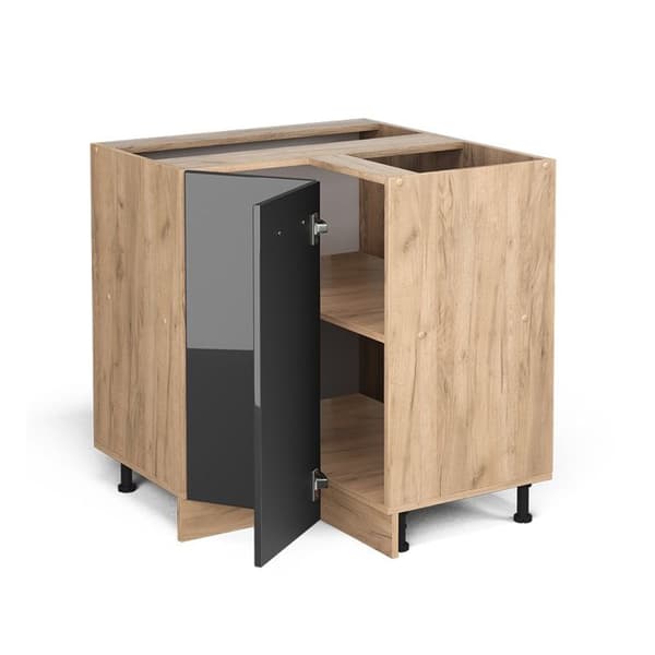 Hörnmöbel R-Line, 75.6 cm, PT Ek, Anthracit hög glans, Guld styrkeek, Vicco