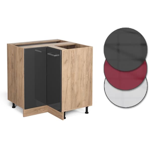 Hörnmöbel R-Line, 75.6 cm, PT Ek, Anthracit hög glans, Guld styrkeek, Vicco