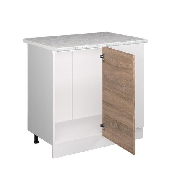 Hörnmöbel R-Line, 86 cm, PT Marmor, Sonoma, Vit, Vicco